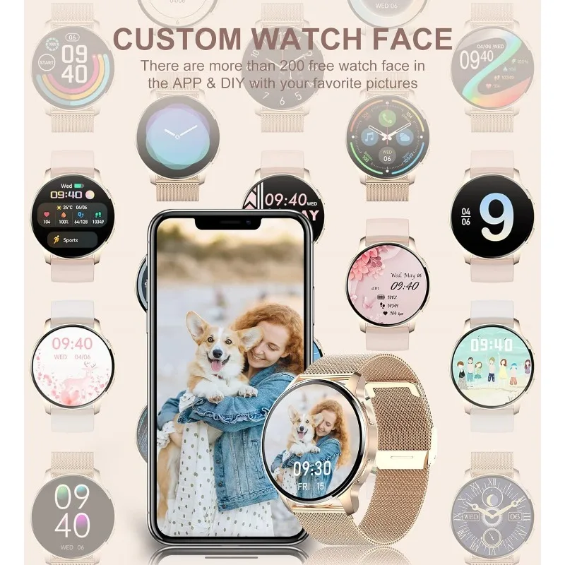 Smart Watch for Women (Answer/Make Call), Fitness Tracker for Android and iOS Phones Waterproof Smartwatch with 1.32" HD Full - Image 6