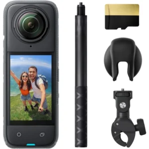 Waterproof 8K 360 Action Camera, 4K Wide-Angle Video, Invisible Selfie Stick Effect, Removable Lens Guards, 135 Min Battery Life