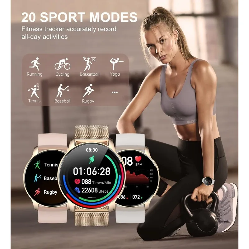 Smart Watch for Women (Answer/Make Call), Fitness Tracker for Android and iOS Phones Waterproof Smartwatch with 1.32" HD Full - Image 4