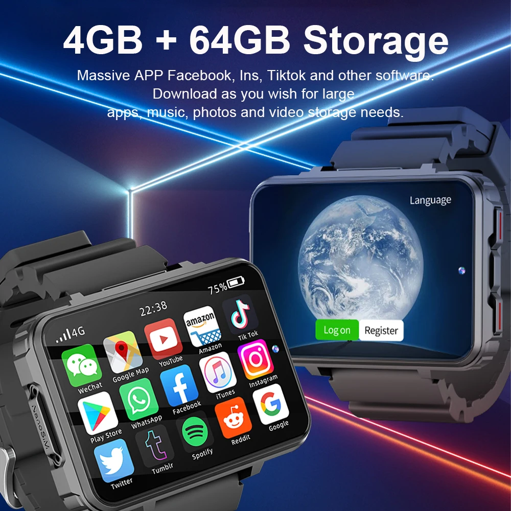 XUESEVEN VP999 2.4inch Large Screen Smart Watch Phone 4G Dual Camera Video Chat 4GB+64GB WIFI GPS Location Sport Smartwatch Men - Image 7