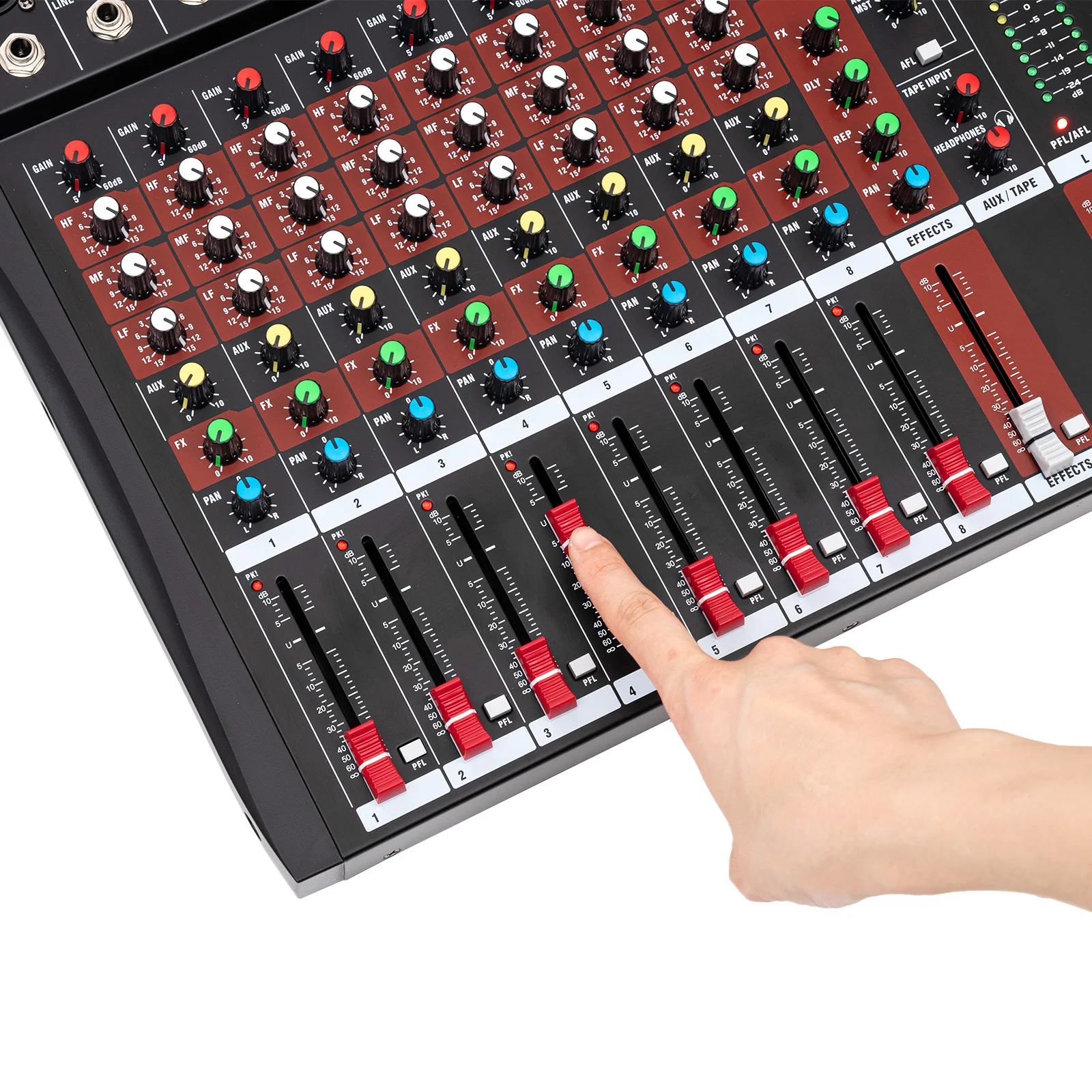 8-Channels Audio Mixer Professional Portable Sound Mixing Console Bluetooth USB Power Interface for Home KTV, Recording Studio - Image 2