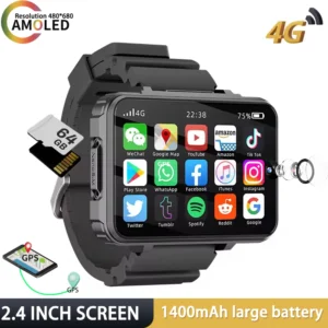 XUESEVEN VP999 2.4inch Large Screen Smart Watch Phone 4G Dual Camera Video Chat 4GB+64GB WIFI GPS Location Sport Smartwatch Men