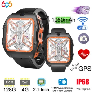 4G LTE Android Smart Watch 5MP+13MP HD Camera Heart Rate WiFi GPS Smartwatch Men Women Fitness Tracker 1050mAh Waterproof Health